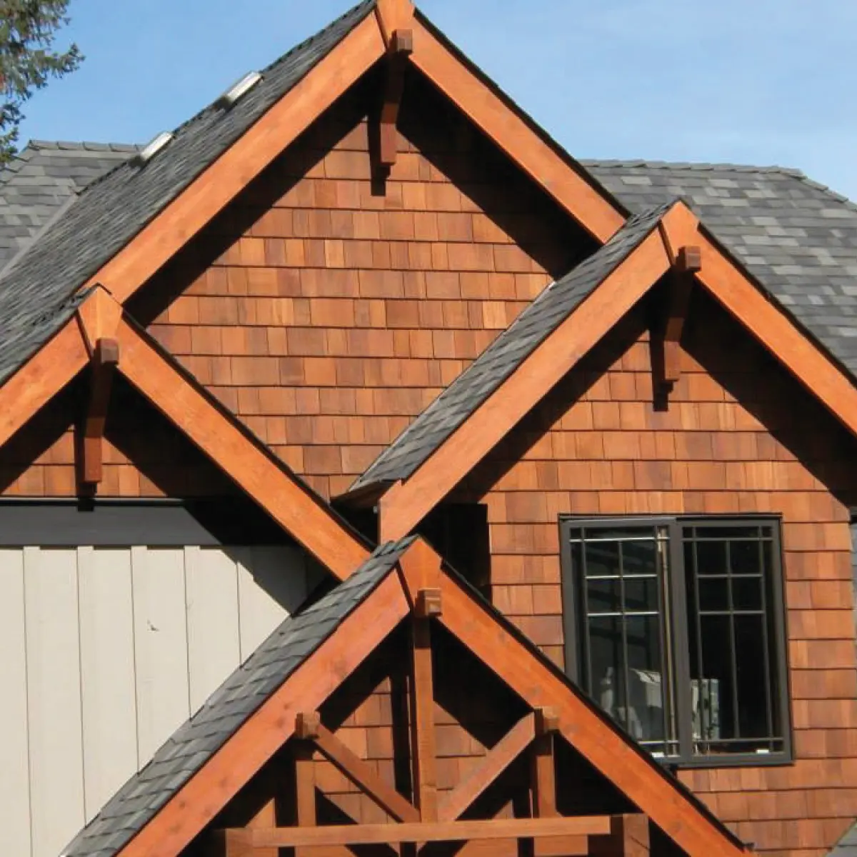 Cedar siding refinished by The Exterior Painters