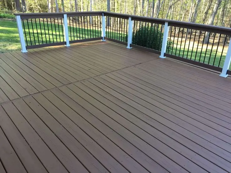 Deck and railings refreshed with penetrating stain