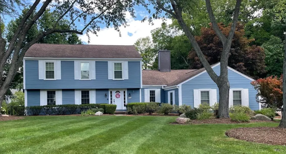Exterior painting project at 20375 Lincoln Hills Court, Beverly Hills — Labradorite - Sherwin Williams