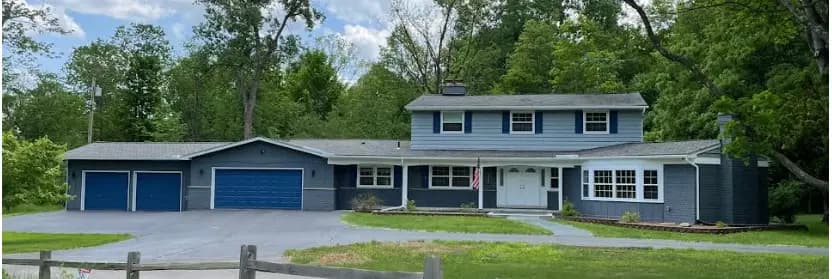 Exterior painting project at 34341 Brittany, Farmington Hills — Timber Wolf - Benjamin Moore