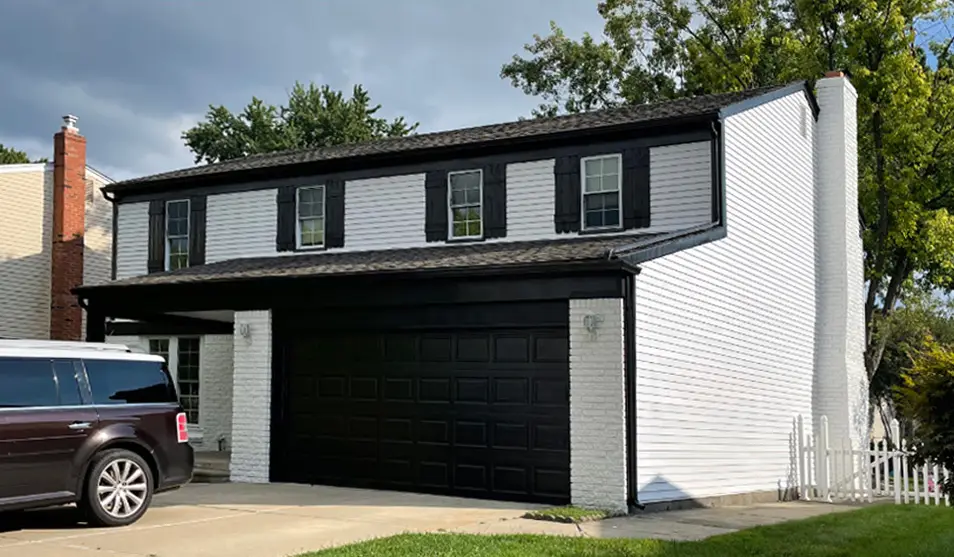 Exterior painting project at 13106 Nantucket, Sterling Heights — Super White - Benjamin Moore