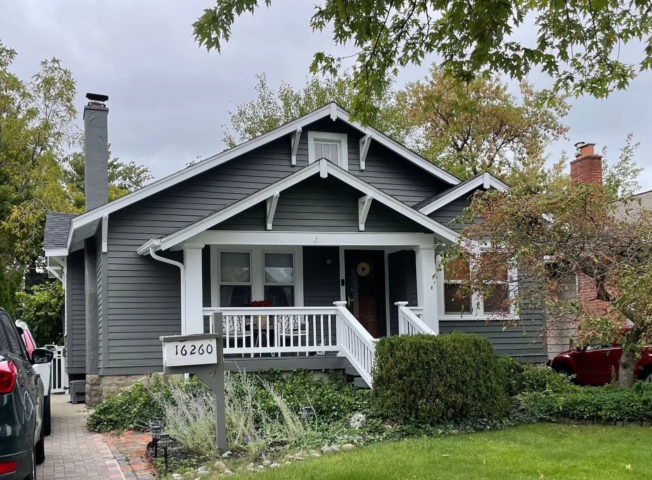 Exterior painting project at 16260 Birwood Avenue, Beverly Hills — Amherst Gray - Benjamin Moore