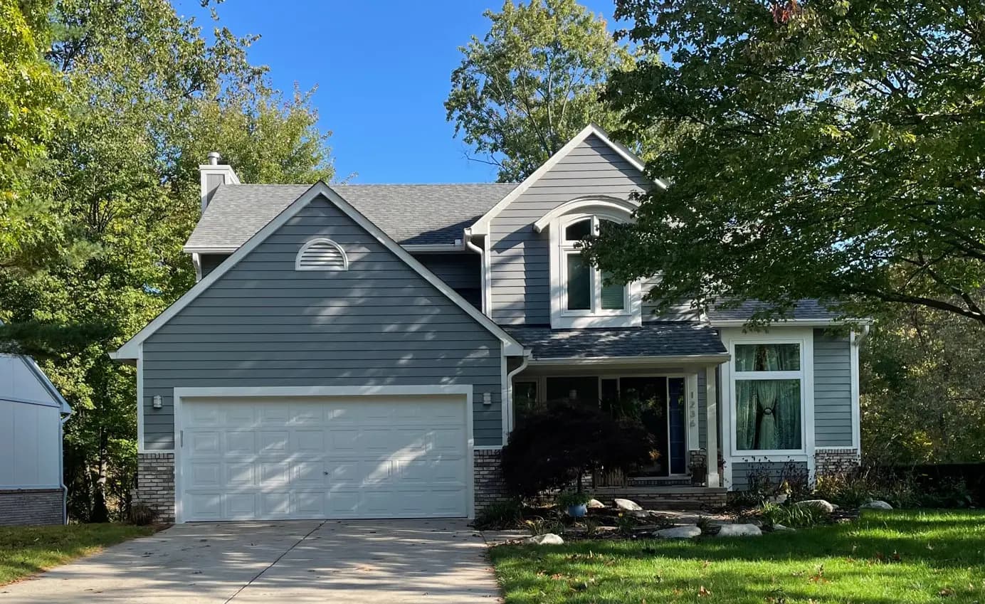 Exterior painting project at 1236 Briarwood Court, Wixom — Chelsea Gray - Benjamin Moore