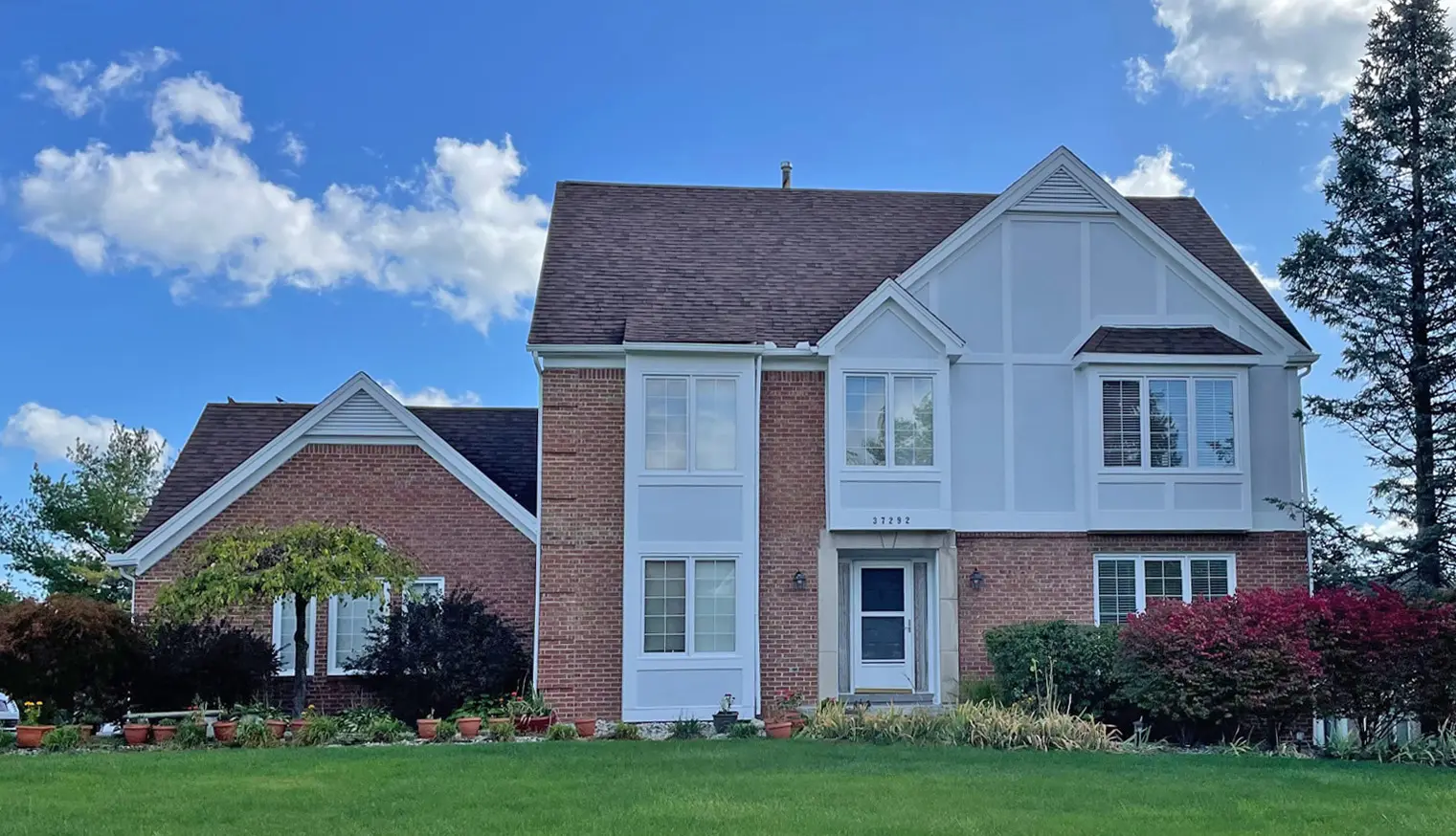 Exterior painting project at 37292 Aspen Drive, Farmington Hills — Gray Cloud - Benjamin Moore