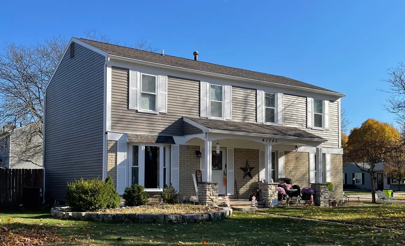 Exterior painting project at 41740 Tetley, Sterling Heights — Iron Gate - Benjamin Moore