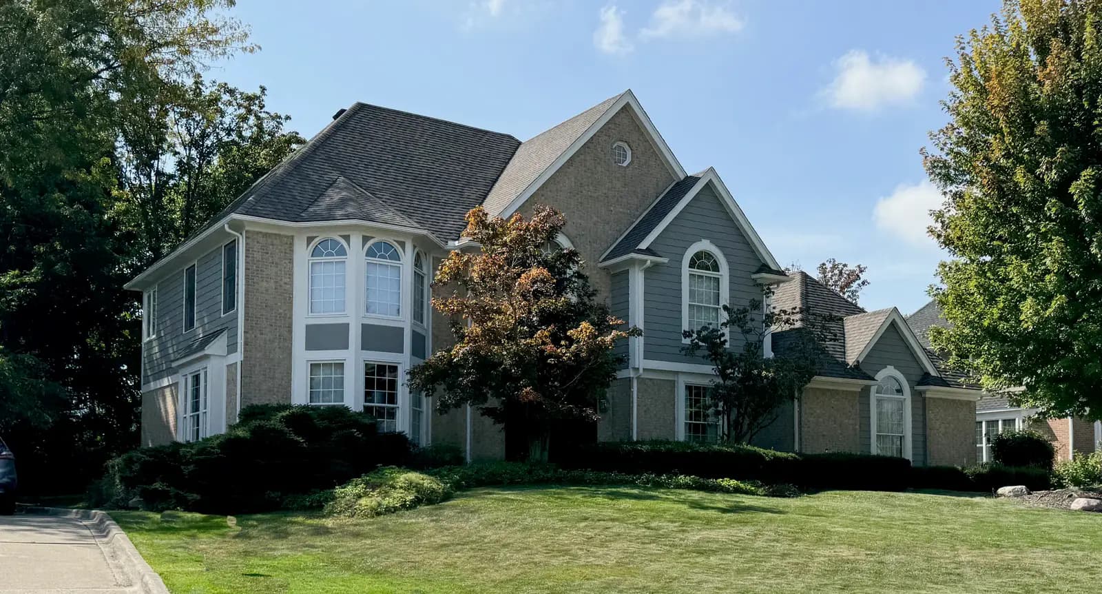 Exterior painting project at 38051 Turnberry Court, Farmington Hills — Graystone - Benjamin Moore