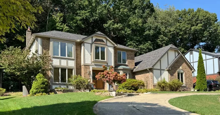 Exterior painting project at 29153 Shenandoah, Farmington Hills — Maritime White - Benjamin Moore