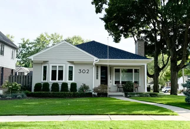 Exterior painting project at 302 Maywood Avenue, Rochester — Pashmina - Benjamin Moore