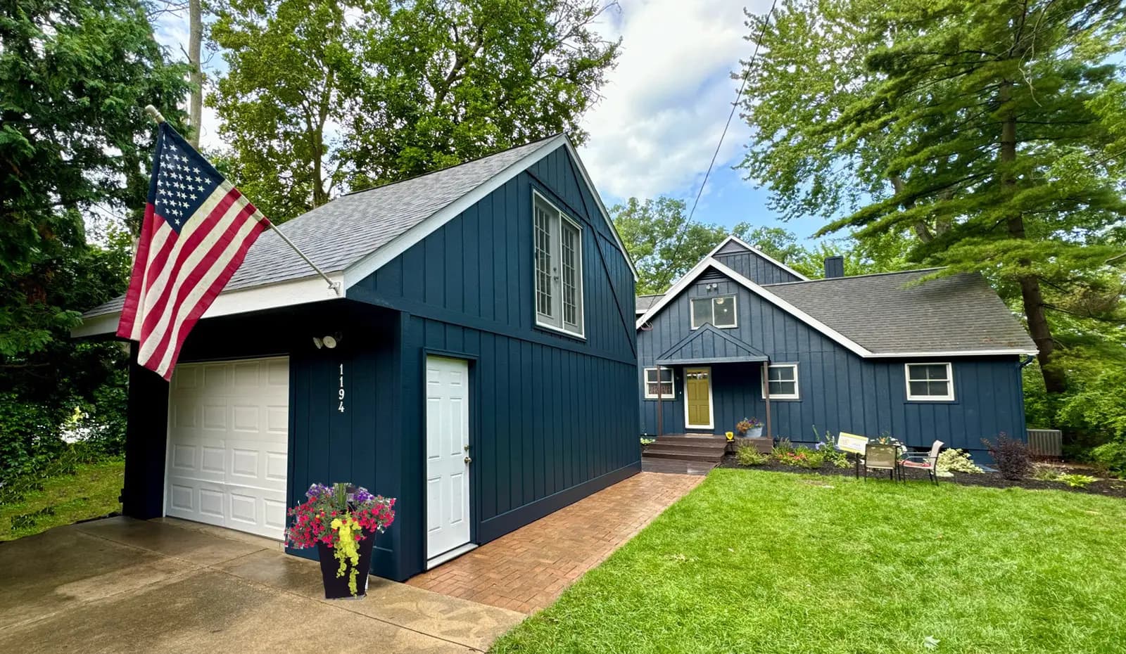 Exterior painting project at 1194 Clearwater Boulevard, White Lake — Polo Blue - Benjamin Moore