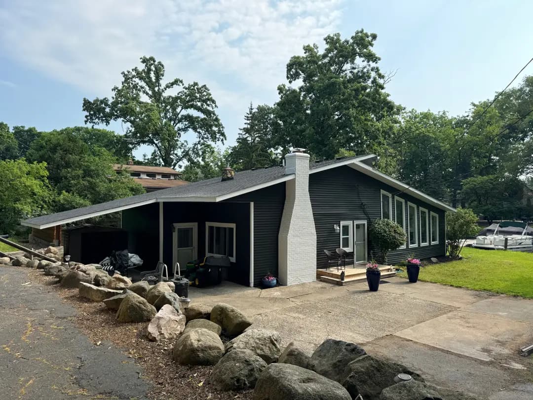 Exterior painting project at 1761 Post Avenue, West Bloomfield — Iron Ore - Sherwin Williams Vinyl Safe