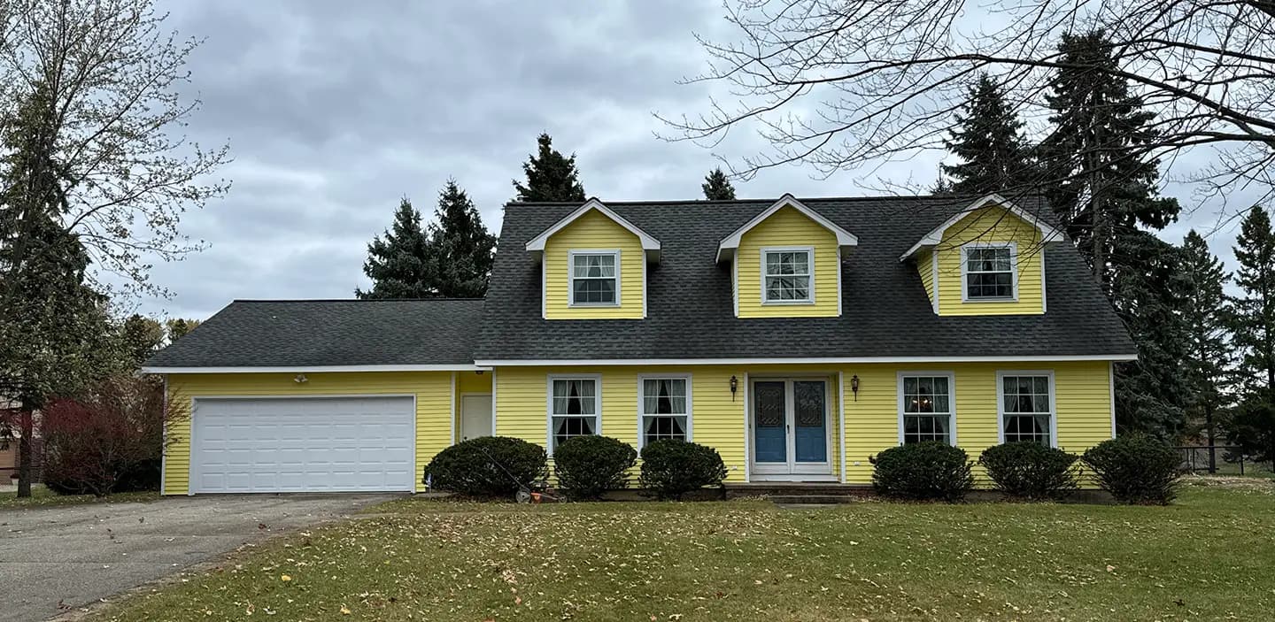 Exterior painting project at 3535 Arrowvale Street, West Bloomfield — San Fernando Sunshine - Benjamin Moore