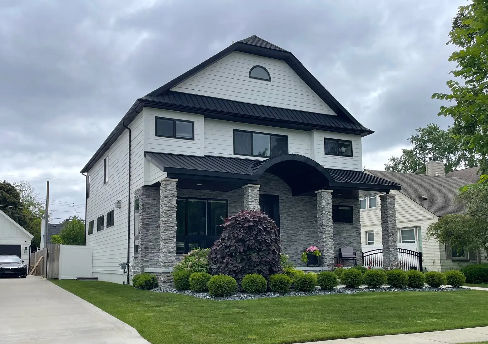 Exterior painting project at 1497 Stanley Boulevard, Birmingham — Simply White - Benjamin Moore