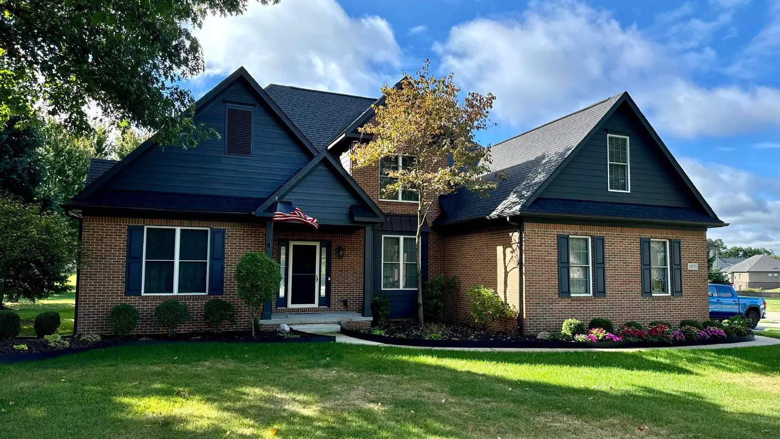 Exterior painting project at 1075 Watersmeet Drive, Oxford — Wrought Iron - Benjamin Moore