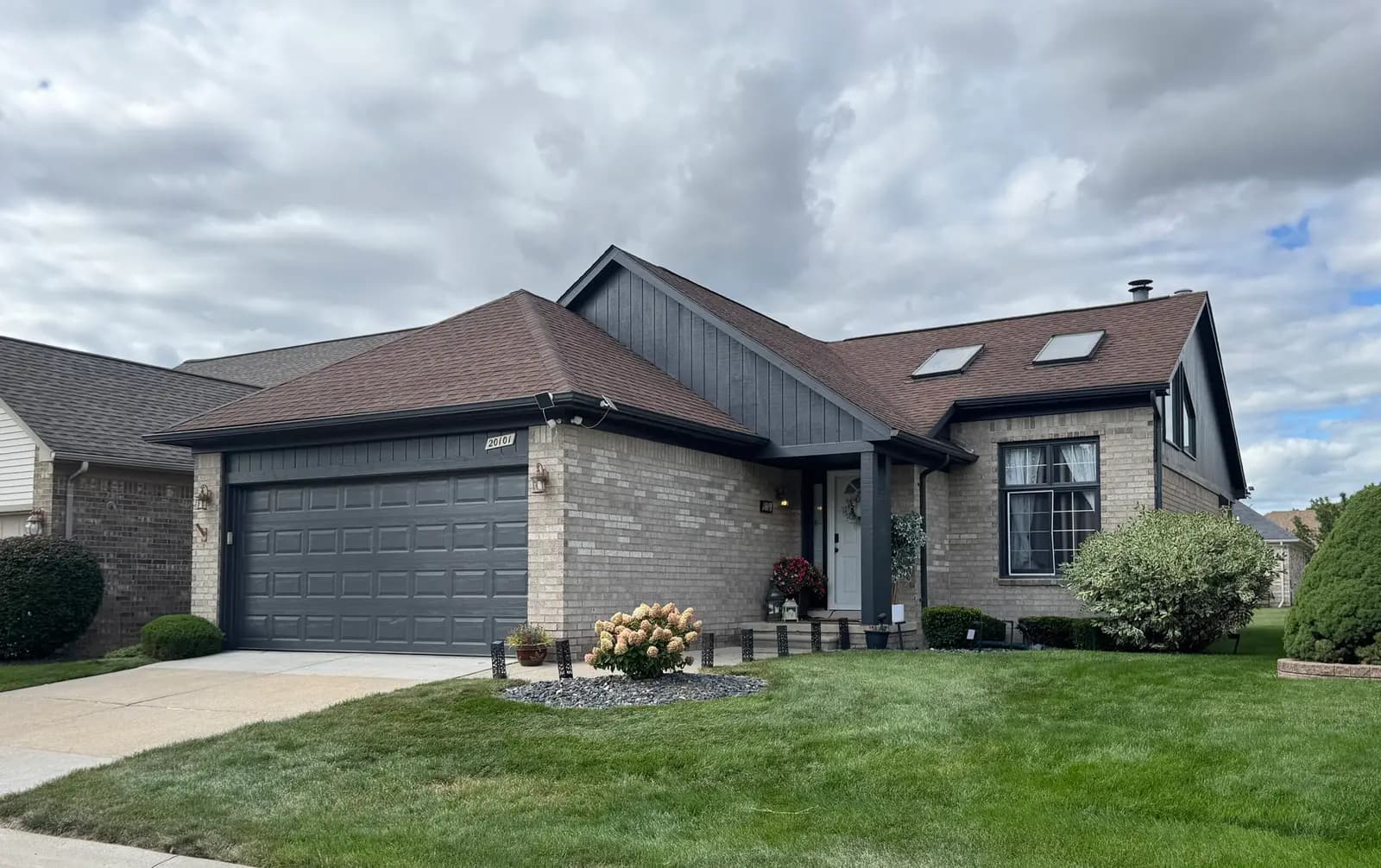 Exterior painting project at 20101 Shoals Ct, Clinton Township — Cheating Heart - Benjamin Moore