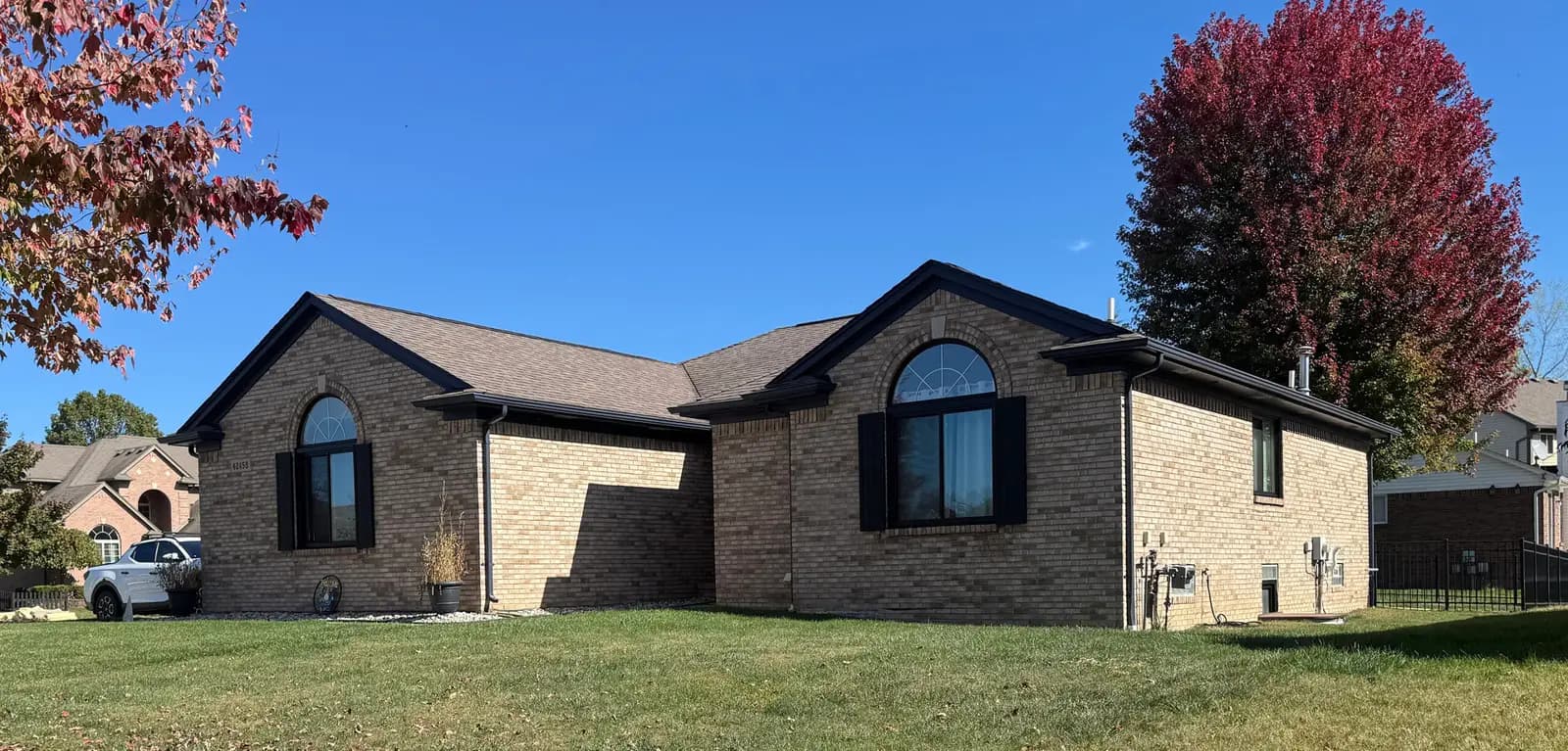 Exterior painting project at 42458 Hudson Dr, Clinton Township — Charcoal Blue - Sherwin Williams