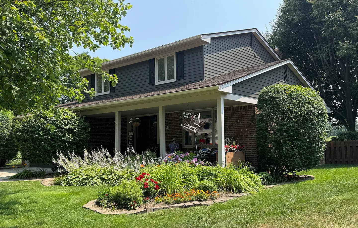 Exterior painting project at 1830 Crimson Dr, Troy — Urbane Bronze - Sherwin Williams