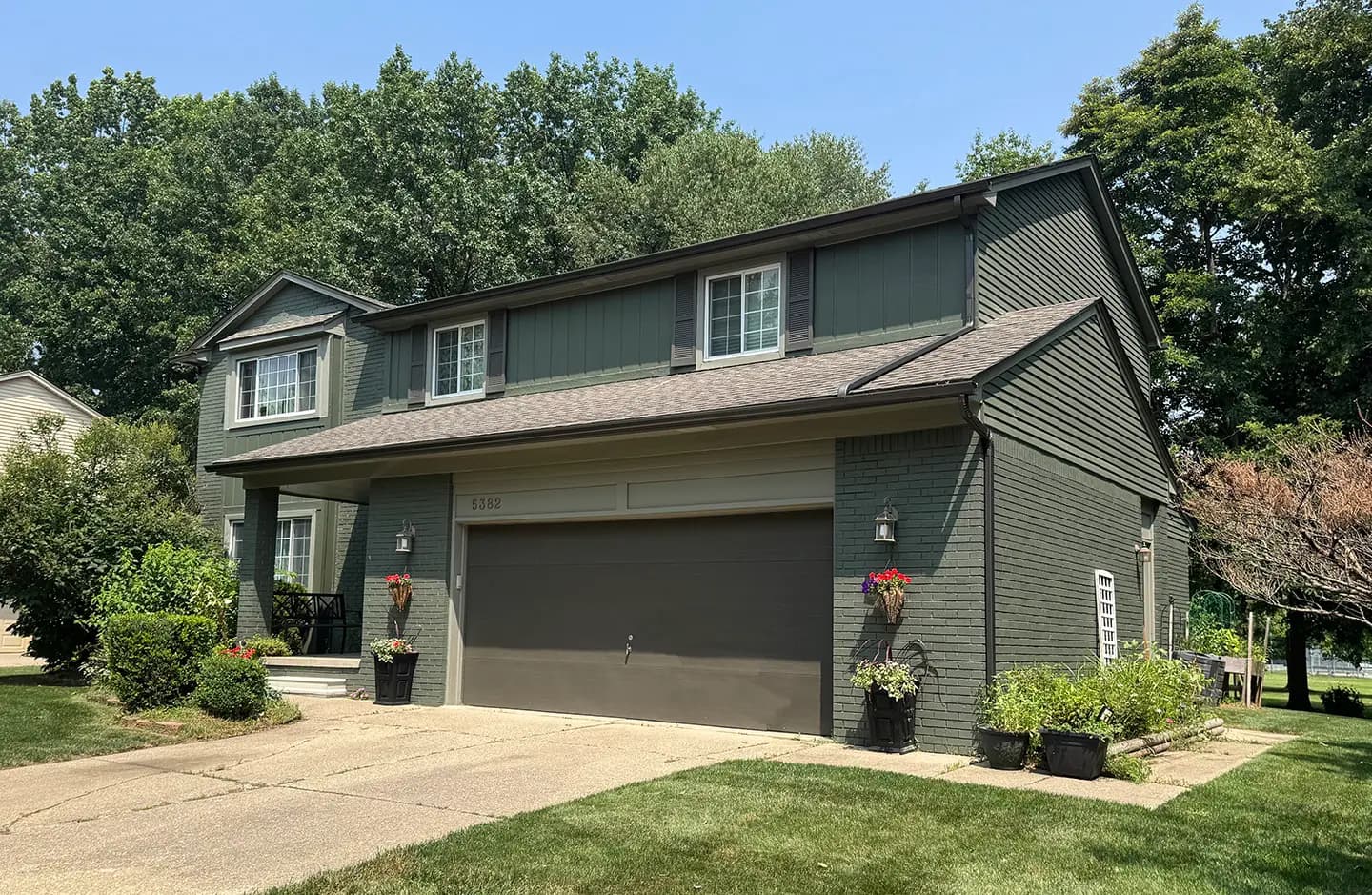Exterior painting project at 5382 Allison Dr, Troy — Vintage Vogue - Benjamin Moore