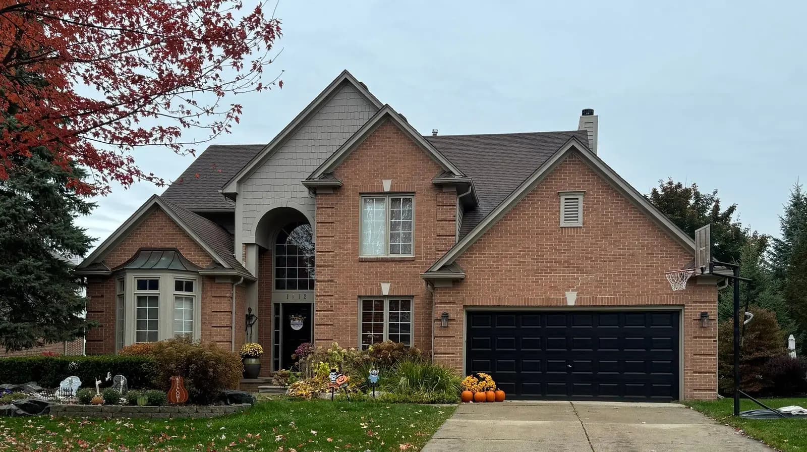 Exterior painting project at 1412 Tulberry Circle, Rochester — Waynesboro Taupe - Benjamin Moore