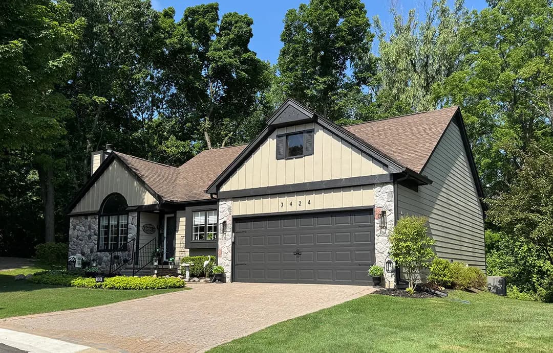 Exterior painting project at 3424 Fairgrove Terrace, Rochester Hills — Indian River - Benjamin Moore