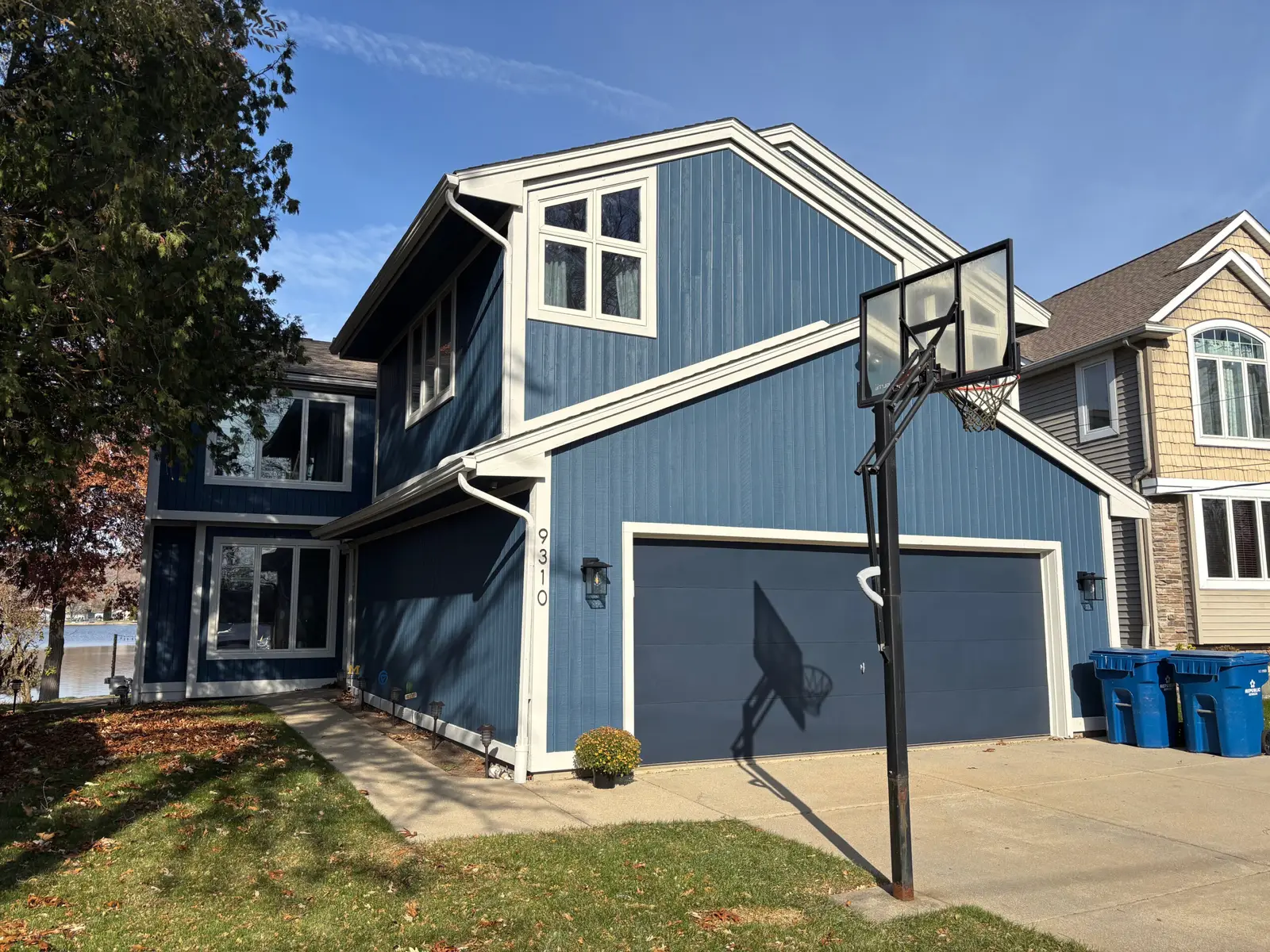 Exterior painting project at 9310 Waltham St, White Lake — Newburyport Blue - Benjamin Moore