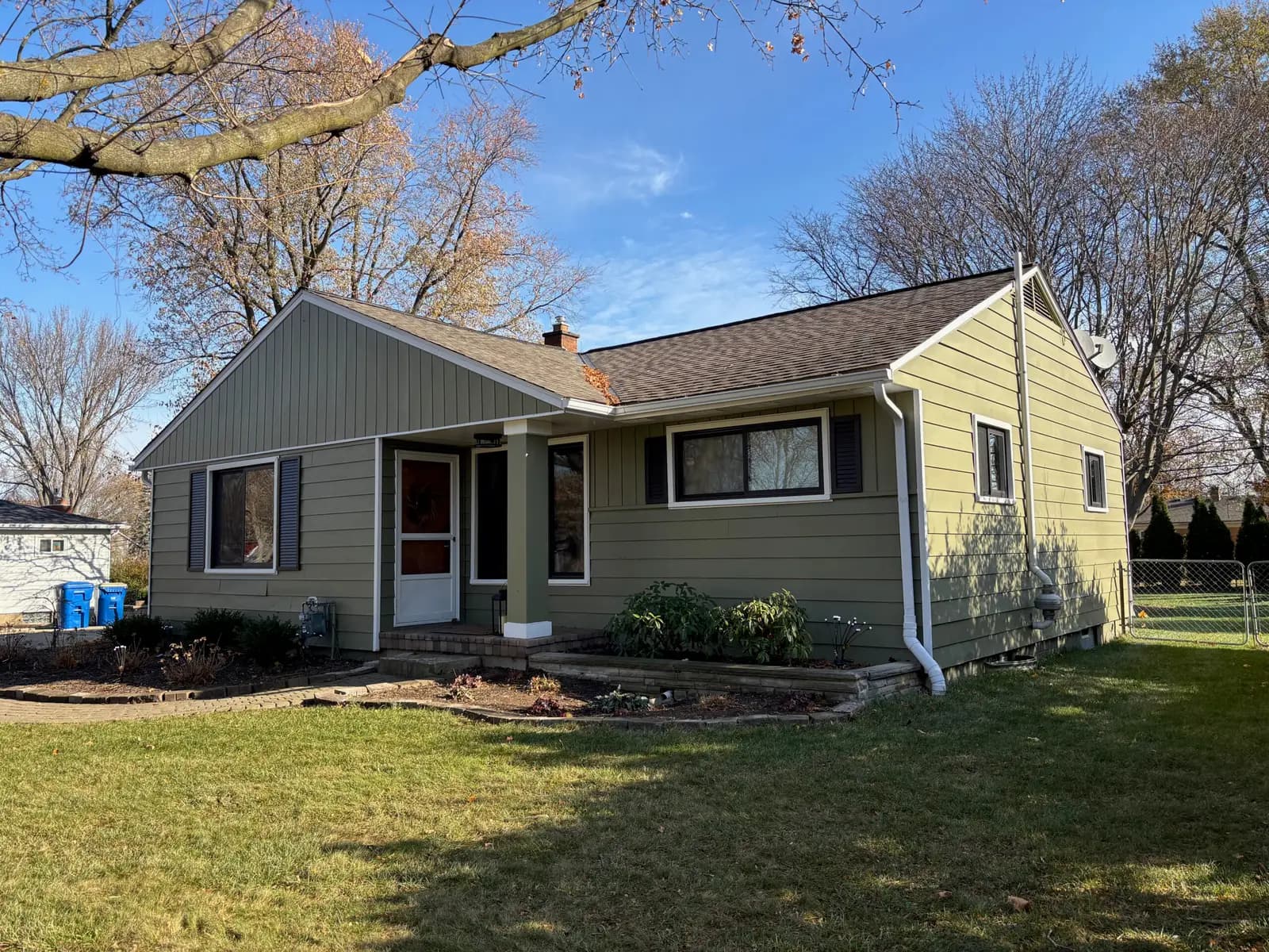 Exterior painting project at 1102 Orchid Drive, Waterford — Springfield Sage - Benjamin Moore