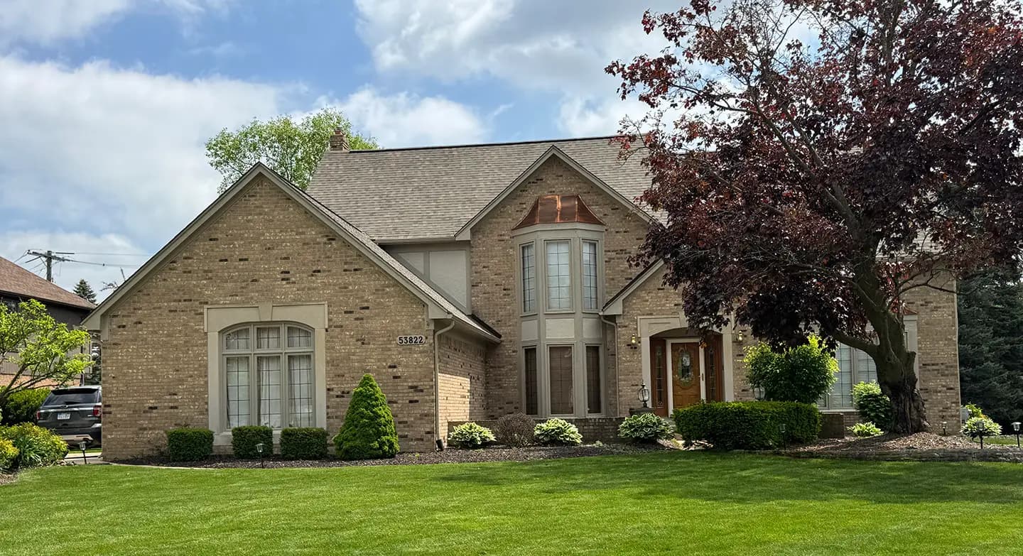 Exterior painting project at 53822 Buckingham Lane, Shelby Township — Stone Hearth - Benjamin Moore