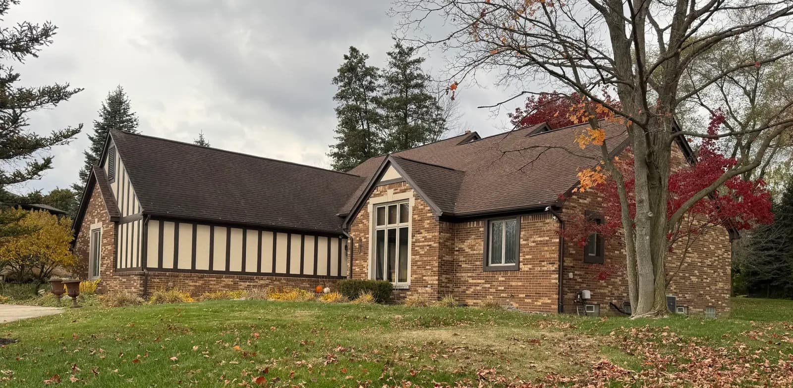 Exterior painting project at 2918 Creek Bend Drive, Troy — Fresco Cream - Sherwin Williams